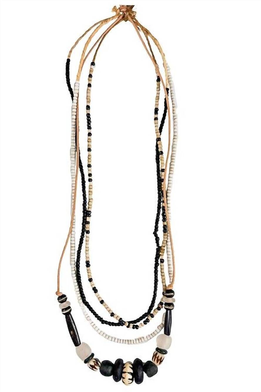 NEW TWINE & TWIG women's layer necklace set in black